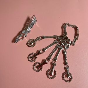 Halloween hand bracelet skull finger skeleton and full finger armour ring